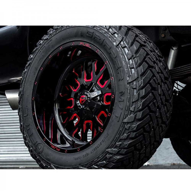 Kola z lehké slitiny D612  Stroke Gloss Black/Red Tinted Clear Fuel